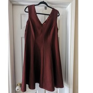 Torrid Orange Black Polka Dot V‎ Neck Fit Flare Dress Size 2